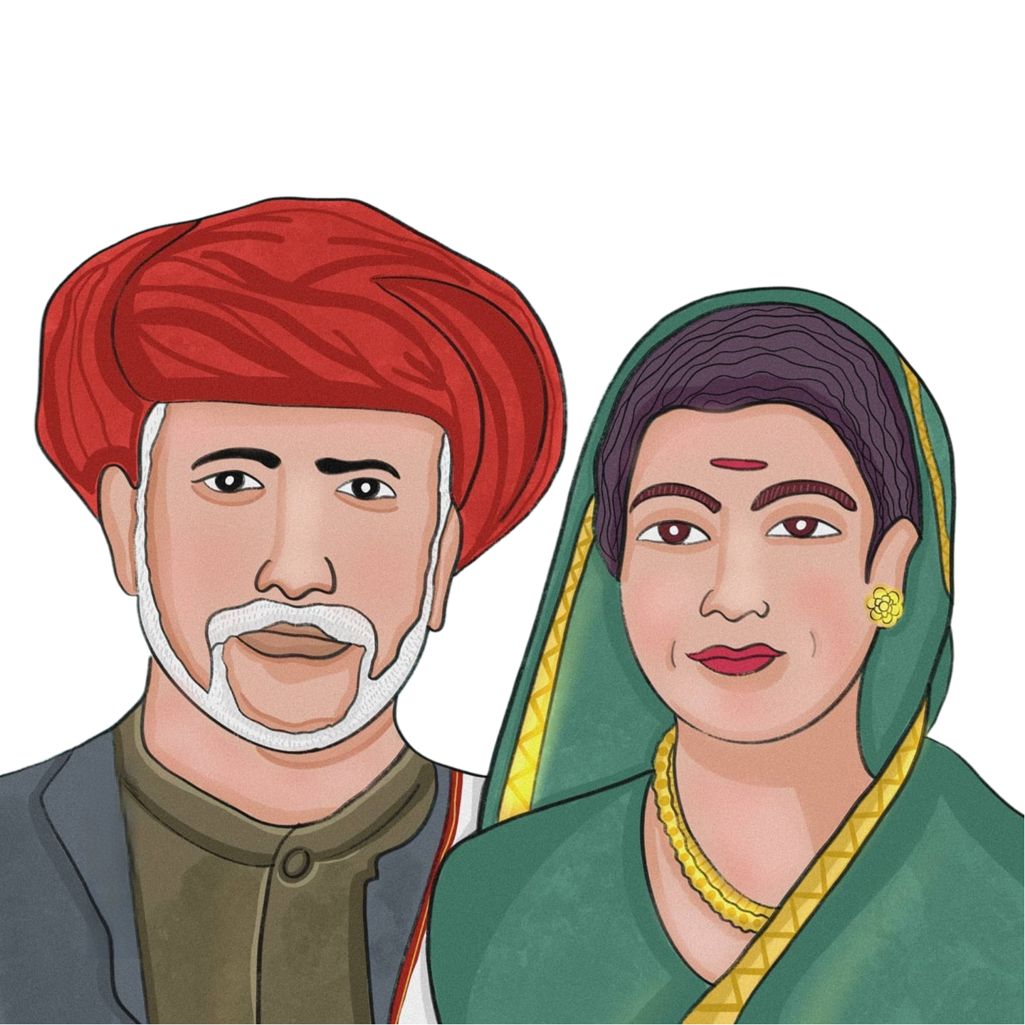 Jyotiba Phule Png Image with wife