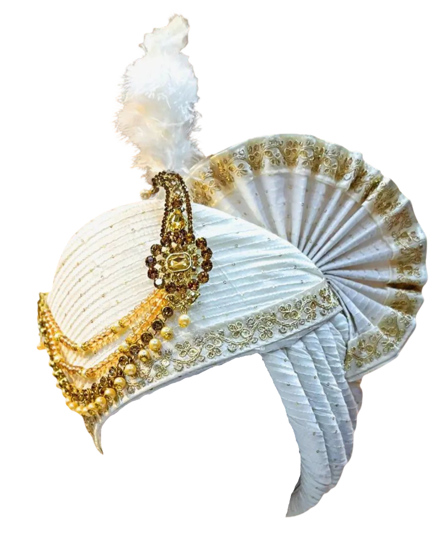 beautiful white pagdi png image