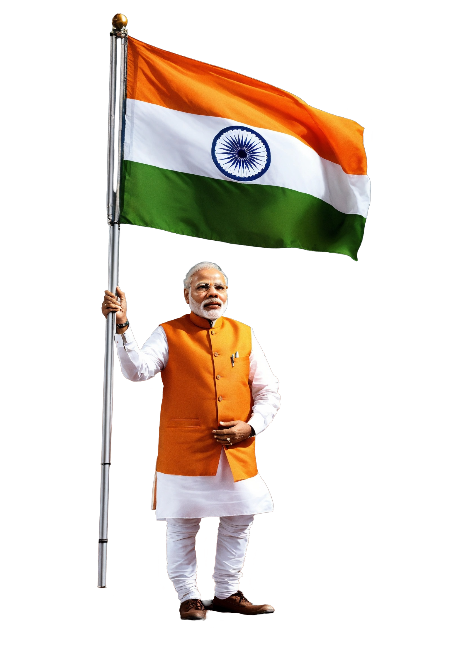 Narendra Modi with indian flag png image