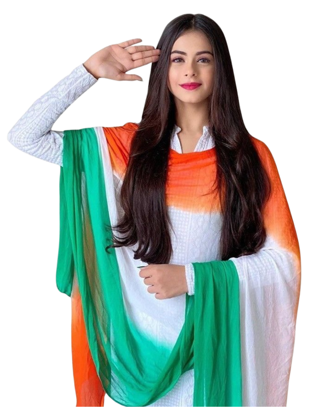 indian flag dress girl png photo