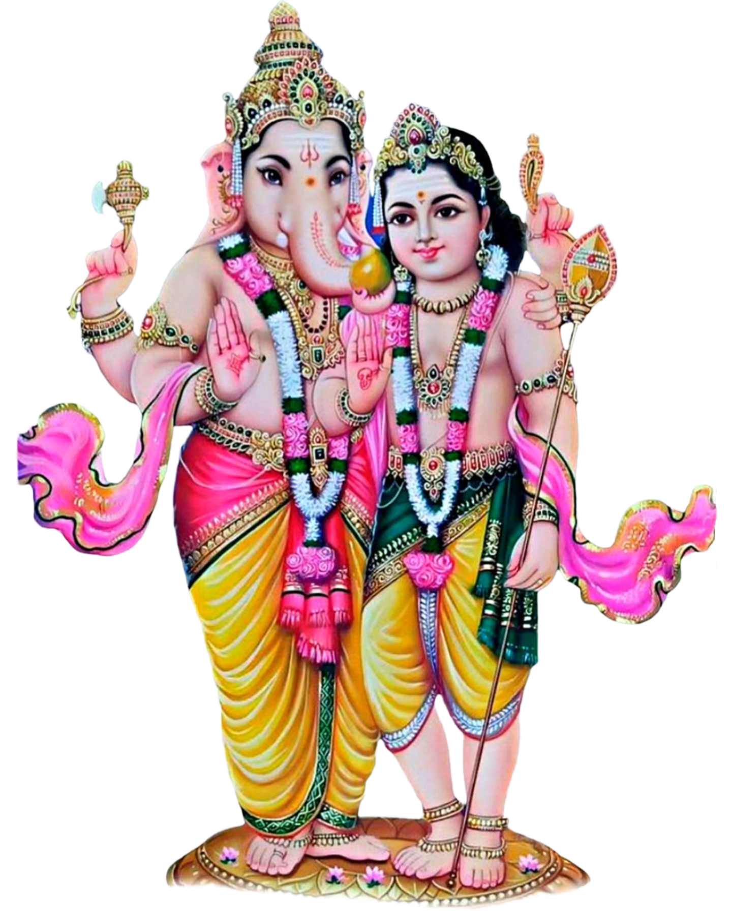 God Murugan Png Image With God Ganesh
